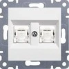 Hager LUMINA2 kompiuterių lizdai dviviečiai RJ45 cat.5E UTP balta - WL2120