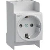 Hager Schuko 10 / 16A 250V kintamosios srovės modulinis lizdas (SN016) izoliuotajam bėgiui I