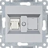 Hager Lumina Vienvietis kompiuterio lizdas RJ45 kat.5e UTP sidabrinis WL2112
