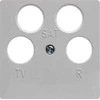 Hager Polo 14841909 Berker Q.1 Centrinė plokštelė 4 išėjimų antenos lizdui, sniego baltumo, 14841909