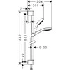 Hansgrohe Croma Select E Vario dušo komplektas 650 mm, EcoSmart 9l/min, 3 srovės, baltas/chromas