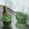 Hario žalio stiklo dvisienis matcha dubenėlis su arbata