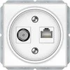 TV antenos ir kompiuterio lizdas (RJ45) VILMA STANDARD ST 150 be rėmelio, baltas