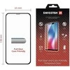 „Swissten“ grūdinto stiklo ekrano apsauga, skirta „Apple iPhone X/XS“, juoda, pritaikyta dėklui ir spalvotam rėmeliui.