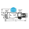 Termostatinis ventilis Heimeier, DT25, tiesus