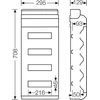 Hensel Modulis Modulis 4 x 12 paviršiaus IP65 kV 8448 (6100630)