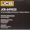 Dinamometrinis raktas JCB 6474525; 1/2''; 20-120 Nm