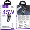 Automobilinis įkroviklis Hoco 2 x USB C PD QC3.0 45W NZ16B metalinis pilkas
