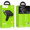 Automobilinis įkroviklis Hoco su ištraukiamu laidu 2 x USB C + USB A QC PD 65W NZ18 juodas