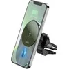 Belaidis automobilinis įkroviklis-laikiklis Hoco (CA91) Magnetic (MagSafe 15W) juodas