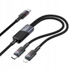 Laidas 2in1 USB-C į USB-C + Lightning Hoco 5A 100W 1,2 m U139 juodas