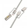 Laidas „viskas viename“ USB C / „Lightning“ į USB C / cigarečių žiebtuvėlio jungtį Hoco PD 3A 60W 1,2 m U138 juodas