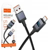 USB A į USB C laidas Hoco 5A su ekranu 1 m X118 juodas