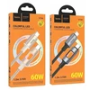 LED Cable USB C to USB C Hoco 3A 60W 1,2 m U144 juodas
