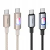 LED Cable USB C to USB C Hoco 3A 60W 1,2 m U144 juodas