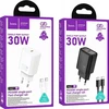 Telefono įkroviklis Hoco USB C QC PD 30W + laidas USB C į USB C N62 juodas