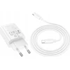 Telefono įkroviklis Hoco USB A + USB C QC3.0 PD 3A 30W + laidas USB C į USB C N63 baltas