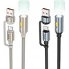 USB A / USB C laidas su LED lempute Hoco UA38C auksinis 0,3 m