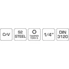 Hogert Technik Tamperinis torx bito lizdas su 20 mm, 1/4" skyle