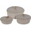 Home Styling Collection Dekoratyviniai laikymo krepšeliai, džiuto dangtelis, 3 vnt