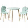 Home Styling Collection Medinis stalas su 2 kėdėmis vaikams, dinozaurų tema, aukštis 50 cm.