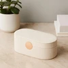 Home Styling Collection GLINT papuošalų dėžutė su veidrodžiu, balta spalva, 25 cm