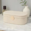 Home Styling Collection GLINT papuošalų dėžutė su veidrodžiu, balta spalva, 25 cm