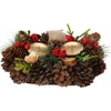 Home Styling Collection kankorėžinė žvakių laikiklis dviem žvakėms, 26 cm