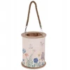 Home Styling Collection Bambusinis žibintas su virvelės rankena, Ø 17 x 21,5 cm, gėlių raštas