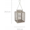 Home Styling Collection Metalinis žibintas su dekoratyvine rankena, pilkos spalvos