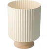 Home Styling Collection Metalinis vazono dangtelis su banguotu kraštu ant medinio pagrindo NORD, Ø 18 x 23 cm
