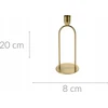 Home Styling Collection Metalinis dekoratyvinis žvakių laikiklis, auksinis, 20 cm