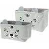 Home Styling Collection CUTIE žaislų konteineriai su ausytėmis, velvetas, 2 vnt
