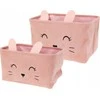Home Styling Collection CUTIE žaislų konteineriai su ausytėmis, velvetas, 2 vnt