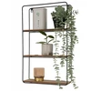 Home Styling Collection Sieninė metalinė lentyna, 3 lygių, juoda, 30 x 10 x 50 cm