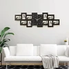 Home Styling Collection Sieninis laikrodis su 10 juodų nuotraukų rėmelių, 80 x 4 x 26 cm