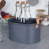 Home Styling Collection Butelių dėžė metalinė pilka