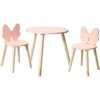 Home Styling Collection Vaikiškų baldų rinkinys su rožiniu kaspinu, staliukas + 2 kėdės