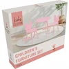 Home Styling Collection Vaikiškų baldų rinkinys su rožiniu kaspinu, staliukas + 2 kėdės