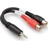 Kabelis Hosa Jack 3.5mm - RCA (Cinch) x2 0.1m juoda (YRA-154)