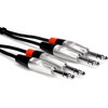 Kabelis Hosa Jack 6.3mm x2 - Jack 6.3mm x2 1.5m sidabrinė (HSS-005X2)
