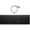 HP 125 laidinė klaviatūra, viso dydžio (100 %), laidinė, USB, juoda
