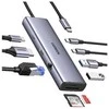 ŠAKOTAS UGREEN CM498 USB-C / 2xUSB-A, 2xUSB-C, HDMI, VGA, RJ45 1000Mbps, SD/TF, USB-C PD 100W pilkas
