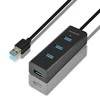 AXAGON HUE-S2BL 4x USB3.0 įkrovimo šakotuvas 1,2 m laidas, MicroUSB įkrovimas