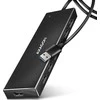 „Axagon“ septynių prievadų USB 3.2 Gen 1 šakotuvas su įkrovimo palaikymu. Jungtis išoriniam maitinimo šaltiniui. USB-A laidas 1 m.
