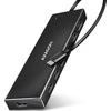 „Axagon“ septynių prievadų USB 3.2 Gen 1 šakotuvas su įkrovimo palaikymu. Jungtis išoriniam maitinimo šaltiniui. USB-C laidas 30 cm.