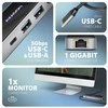 AXAGON HMC-6GLN 2x USB-A 5Gbps, 1x USB-C 5Gbps, 4K/60Hz HDMI, RJ-45, USB 3.2 Gen 1 šakotuvas, PD 100W, 20 cm USB-C laidas