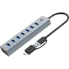 USB ŠAKOTUVAS „Conceptronic“ „Conceptronic HUBBIES21G“ koncentratorius USB 3.2 Gen 1 (3.1 Gen 1) A tipo 5000 Mbit/s Pilka