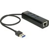 Delock HUB USB 3.0 3 išoriniai prievadai + 1 x Gigabit LAN prievadas