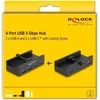 HUB USB Delock Externer USB 5 Gbps 4 Port Hub 2 x USB Typ-A i 2 x USB Type-C™ su śrubą blokującą